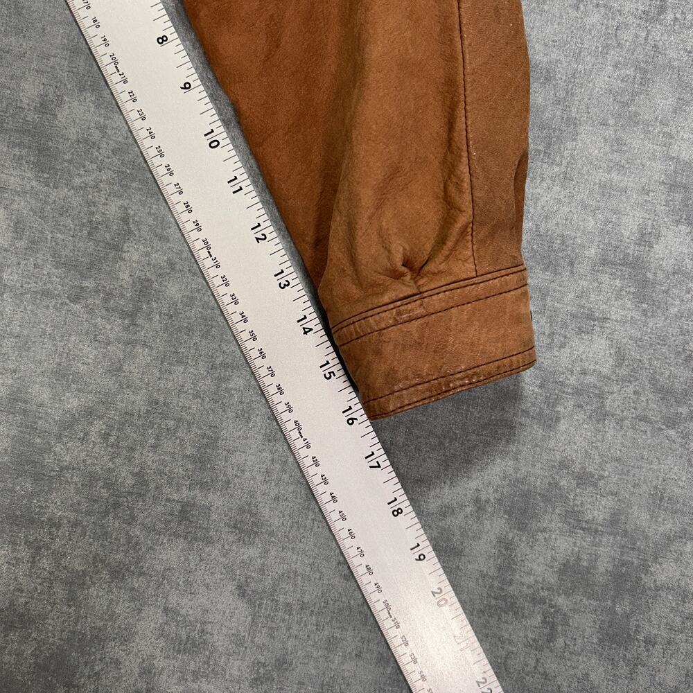 VTG Wilsons Adventure Bound brown leather parka outdoors safari womens XS - Picture 13 of 13